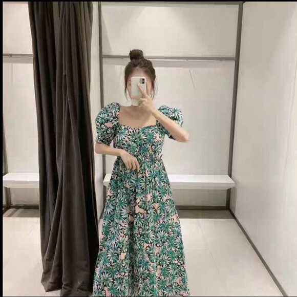 ZARA PRINTED POPLIN DRESS Size S NEW WITH TAG! - Picture 10 of 16